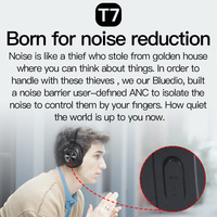 Bluedio T7 bezprzewodowy zestaw słuchawkowy Bluetooth słuchawki ANC bluetooth 5.0 dźwięk HIFI z 57mm głośnik rozpoznawanie twarzy na telefon 2